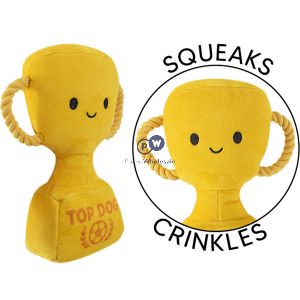Smart Choice Squeaky Plush Football Trophy Dog Toy 23cm