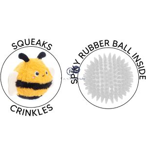 Smart Choice Squeaky Plush Spiky Rubber Insect Dog Toy 11cm Assorted