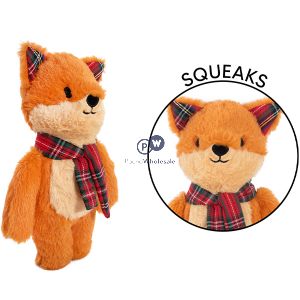 Smart Choice Squeaky Plush Tartan Woodland Animal Dog Toy 28cm Assorted Designs