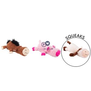 Smart Choice Squeaky Plush Farm Animal Dog Toy 32cm Assorted