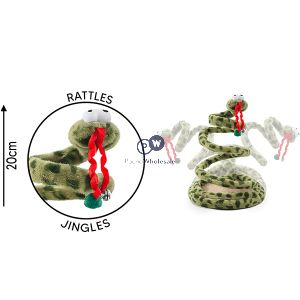 Smart Choice Plush Jingle Rattle Snake Swatter Cat Toy 20cm Assorted Colours