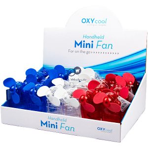 Oxycool Handheld Mini Fan Cdu Assorted Colours