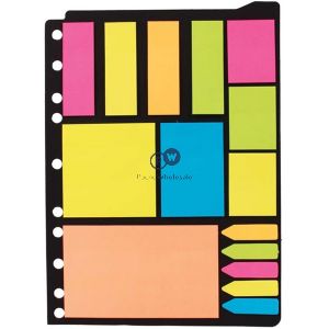 Just Stationery 15 Assorted Memo Sticker Pads & Ring Binder File