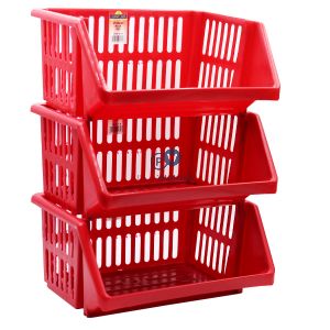 Multipurpose Stackable Storage Rack Glitter Red