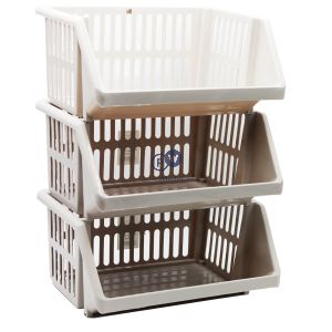 Multipurpose Stackable Storage Rack Taupe