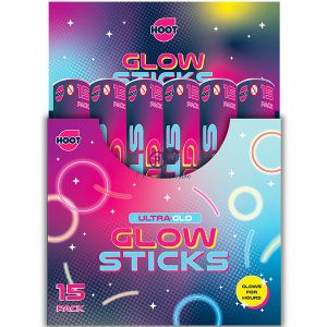 Hoot Ultra-glo Glow Sticks 15 Pack Cdu