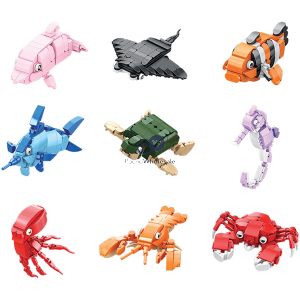 Hoot Build-a-box Sea Animal Collection Building Block Kits Cdu Assorted