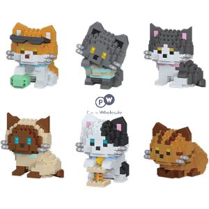 Hoot Build-a-box Cat Collection Building Block Kits Cdu Assorted