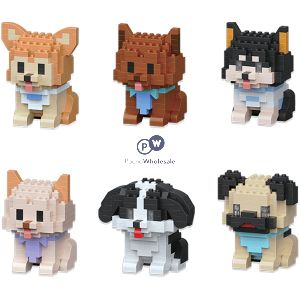 Hoot Build-a-box Dog Collection Building Block Kits Cdu Assorted