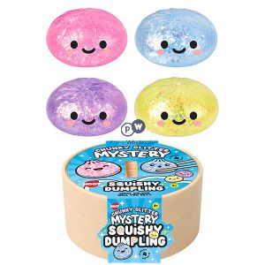 Hoot Chunky Glitter Mystery Squishy Dumpling Squish Toy 8.5cm Cdu Assorted Colours