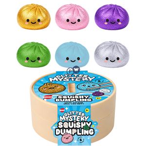 Hoot Glitter Mystery Squishy Dumpling Squish Toy 8.2cm Cdu Assorted Colours