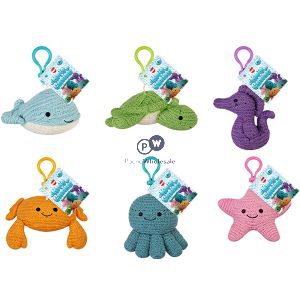 Hoot Knit Cuties Sea Animals Keyring 10cm Cdu Assorted