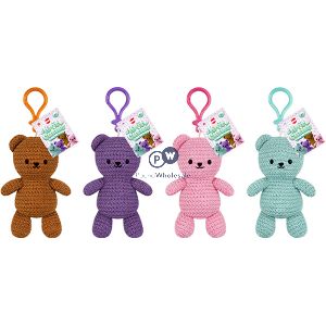 Hoot Knit Cuties Teddy Bear Keyring 10cm Cdu Assorted
