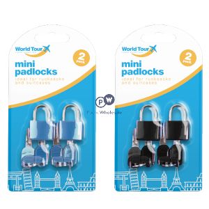 World Tour Mini Travel Padlocks 2 Pack Assorted Colours