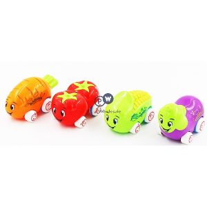 Vegetable Cartoon Friction Car 4 Assorted Cdu