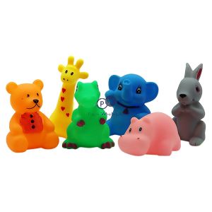 Rubber Squeaky Animals Assorted 6pc