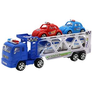 Friction Police Truck With Four Police Cars Unboxed