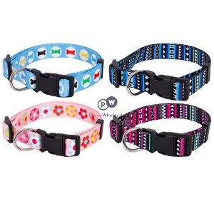 World Of Pets Patterned Dog Collar Assorted Colours 30cm-50cm
