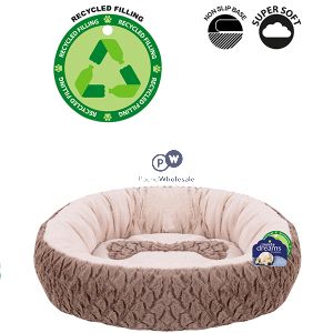 Sweet Dreams Brown Fleece Bone Pet Bed 43cm X 43cm X 12cm