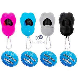 World Of Pets Paw-shaped Holder & Poop Bags Cdu Assorted Colours