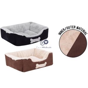 Sweet Dreams Classic Faux Suede Plush Pet Bed Small 46cm X 36cm X 15cm Assorted Colours