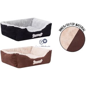Sweet Dreams Classic Faux Suede Plush Pet Bed Medium 58cm X 48cm X 20cm Assorted Colours