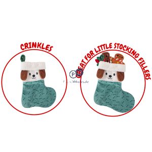 Smart Choice Christmas Festive Stocking Plush Dog Toy 24cm Assorted