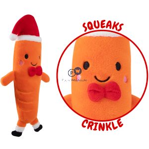 Smart Choice Christmas Squeaky Crinkle Colin Carrot Plush Dog Toy 36cm