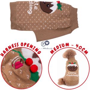 Smart Choice Christmas Little Pudding Festive Dog Jumper Medium 40cm