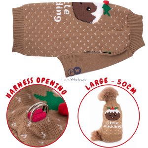 Smart Choice Christmas Little Pudding Festive Dog Jumper Large 50cm