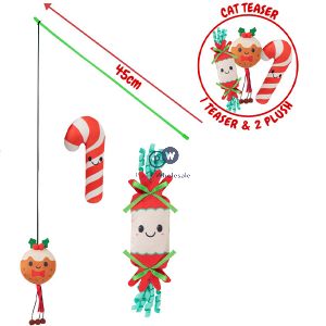 Smart Choice Christmas Catnip Plush Ribbon Festive Cat Teaser Set