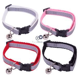 World Of Pets Reflective Cat Collar With Bell 4 Assorted Colours