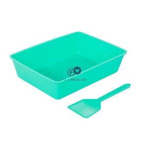World Of Pets Cat Litter Tray With Scoop 3 Assorted Colours