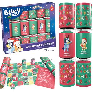 Bluey Mixed Board Game Christmas Crackers 6 Pack 6" X 8"