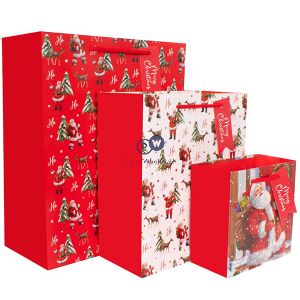 Christmas Eco Traditional Santa Gift Bags 3 Pack Assorted