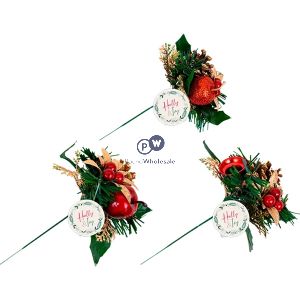 Christmas Pine Cone & Fruit Pick 22cm Cdu Assorted