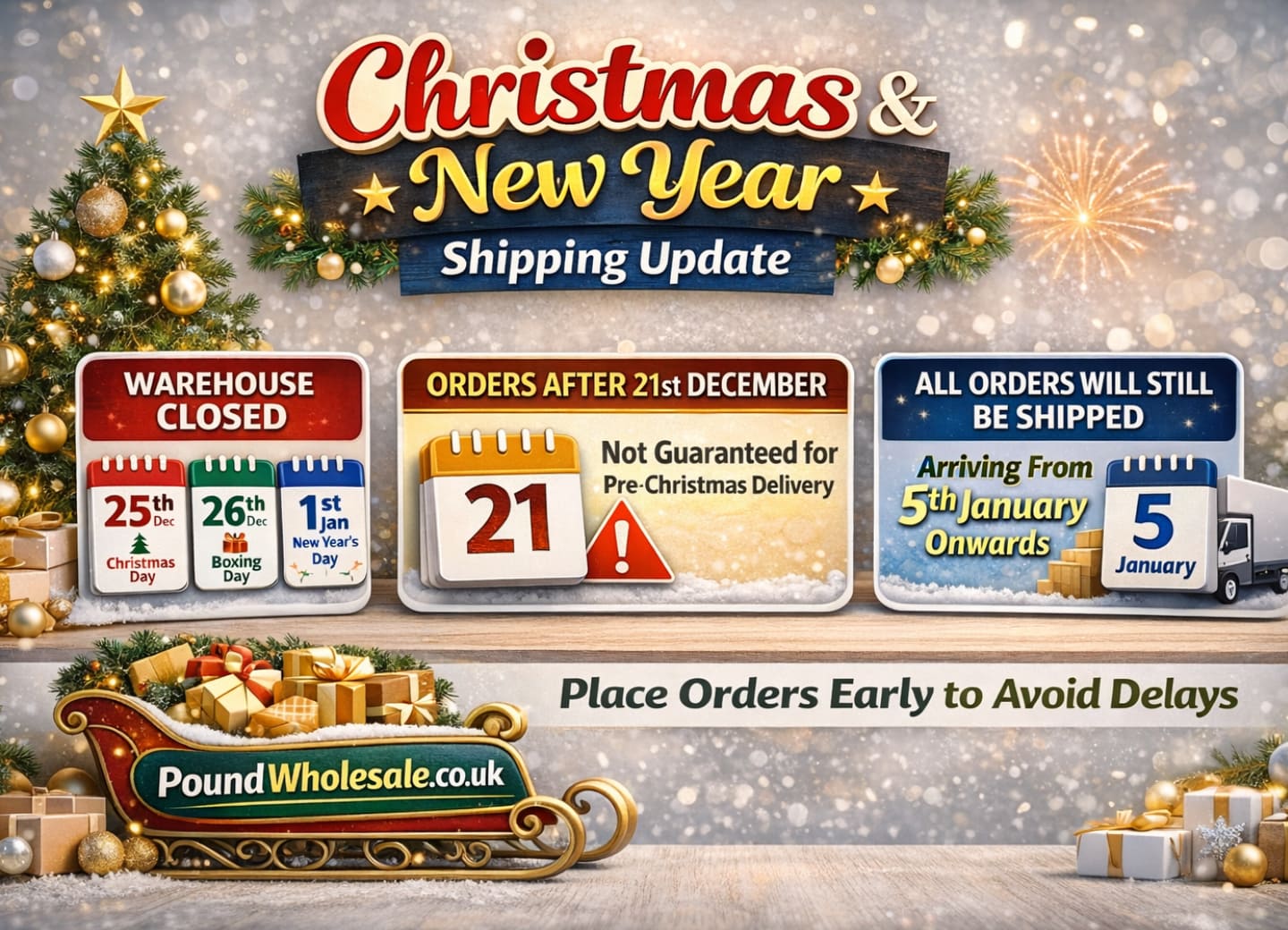 Christmas opening times banner